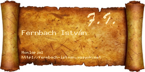 Fernbach István névjegykártya